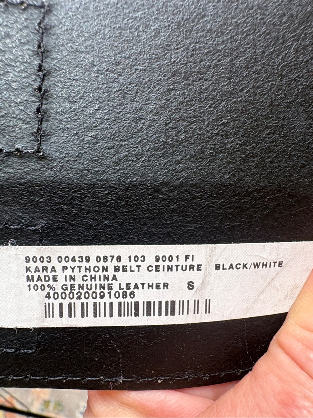 Club Monaco Kara wide waist belt in black/white python print genuine leather Sm - Picture 8 of 9